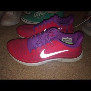 Nike free run 3.0 purple and red. Size 8